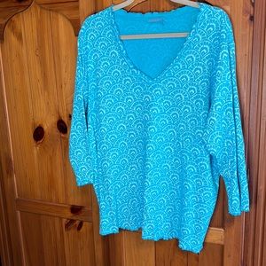 Fresh Produce 1X blue tunic